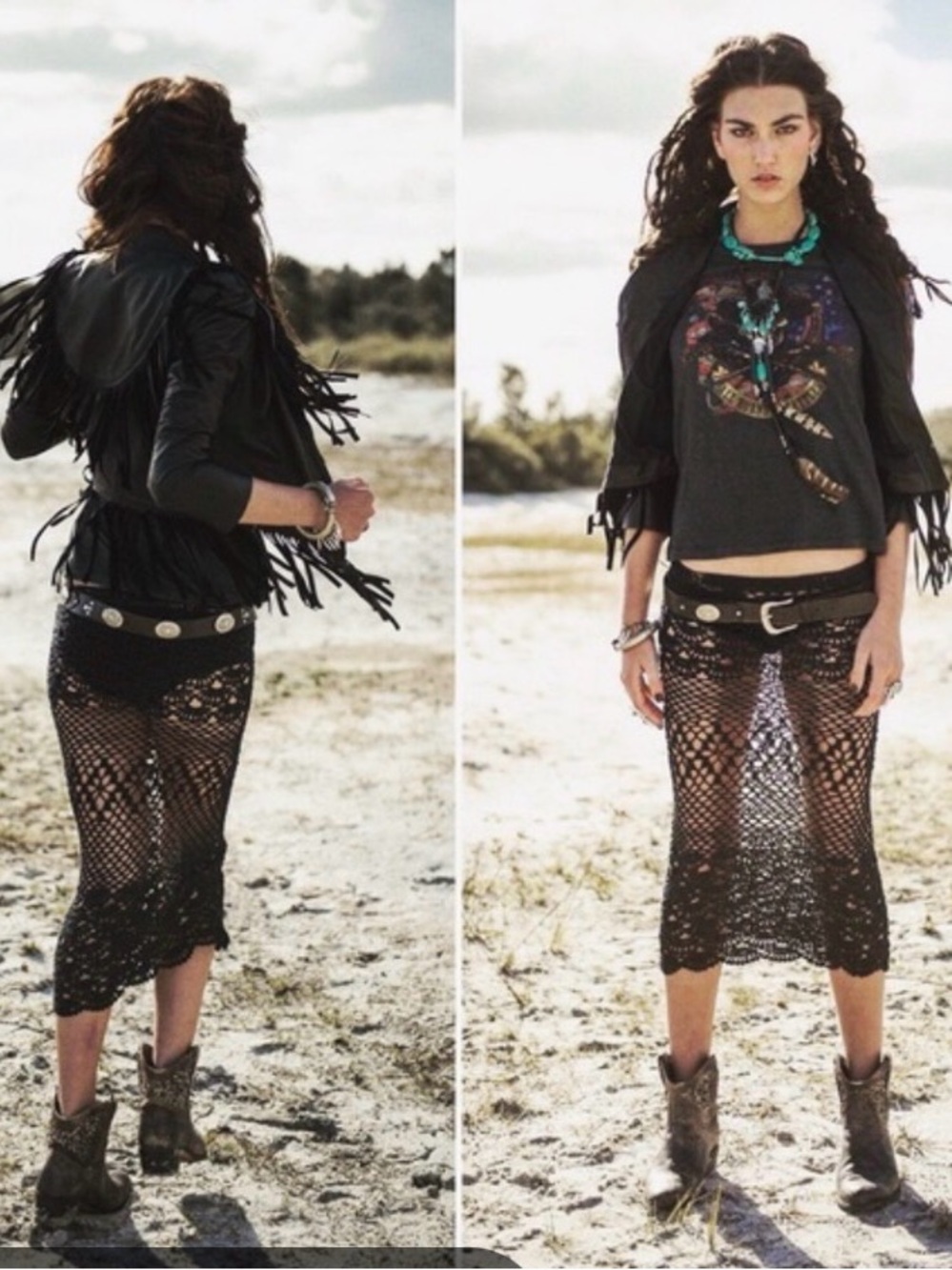 🖤SPELL & The Gyosy Vintage Coconut Crochet Skirt-• VHTF• RARE🖤